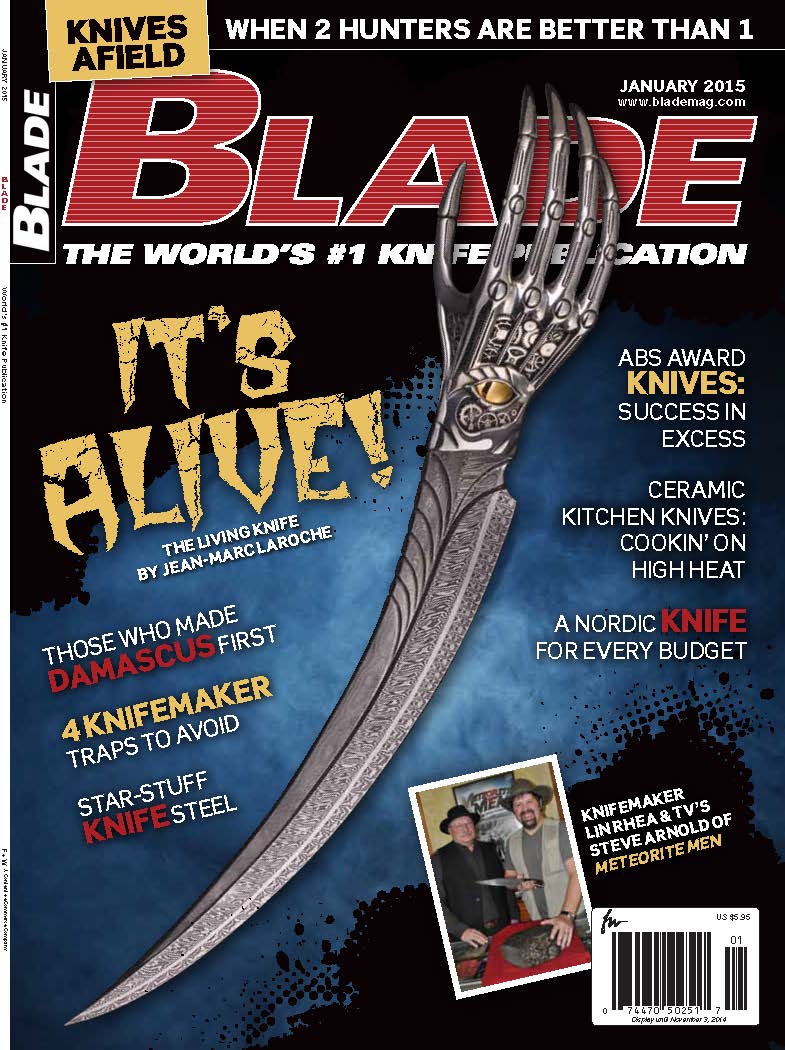 On many newsstands today, new BLADE will literally grab you!