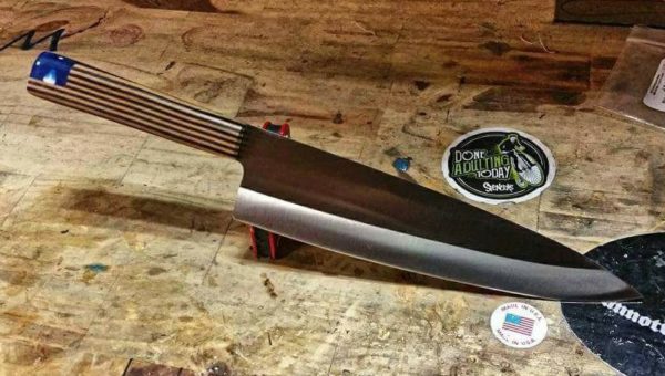 Jack Keith at Dunnattar Forge Knifeworks made this 13-inch chef's knife. 