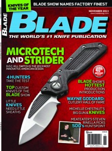 The Microtech D.O.C. Kill Switch—the BLADE Magazine 2013 Most Innovative American Design—is on the cover of the new BLADE®, on newsstands today!