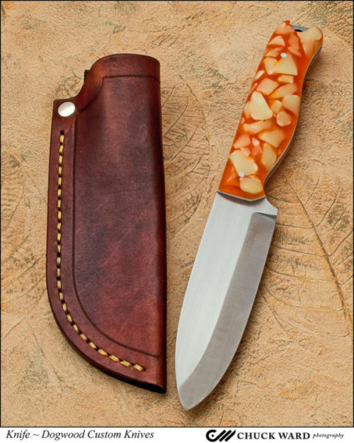 Dan Eastland of Dogwood Custom Knives hired Chuck Ward to take photos of his Hawkins outdoorsman's knife.