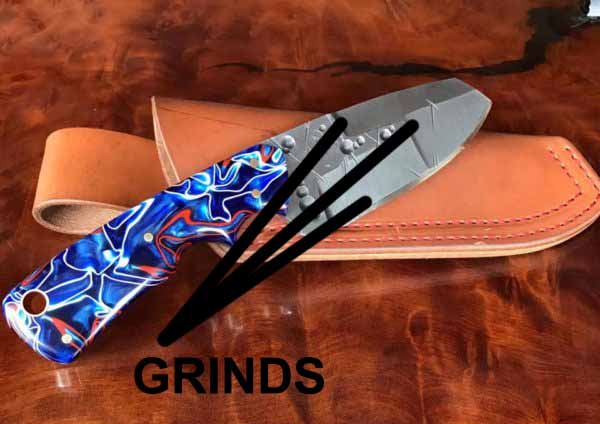 Parts of a knife, grind