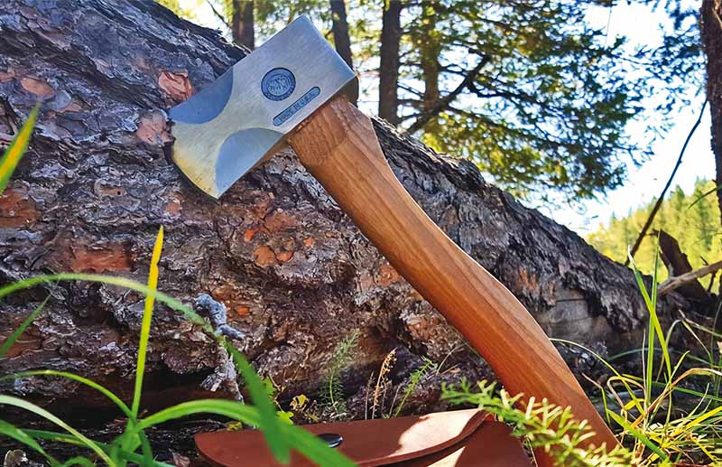 “Hatchets are still one of the most useful tools a real outdoorsman can have in the fi eld,” says Charles Allen of Knives of Alaska, “and they can save your life by enabling you to quickly make a warming fire or emergency shelter.” The KOA Hunter’s Hatchet is designed to fill that bill in all regards.
