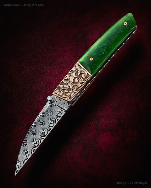 Rare gemstone handle knife