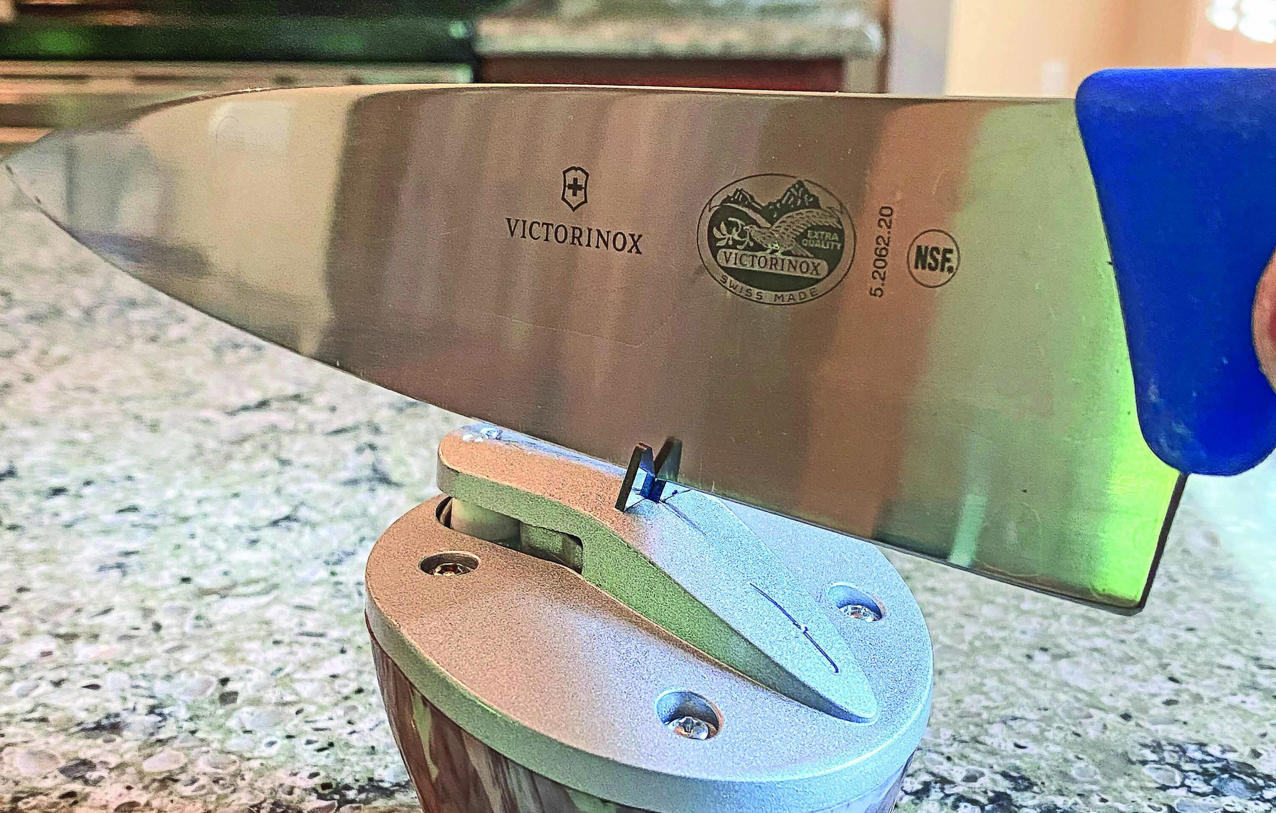 The Camillus Extreme Edge V2 Knife & Shear Sharpener features a pull-through design with carbide media for kitchen knives and fine ceramic for shears to establish edges in quick fashion. 