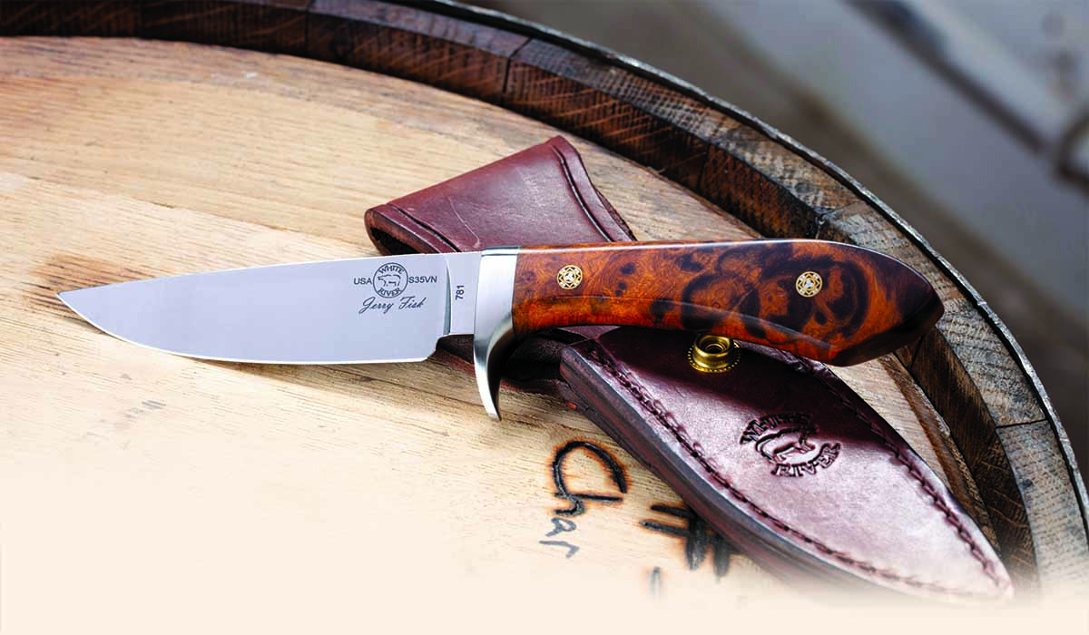 A. G. Russell White Synthetic Handle Kitchen Knives
