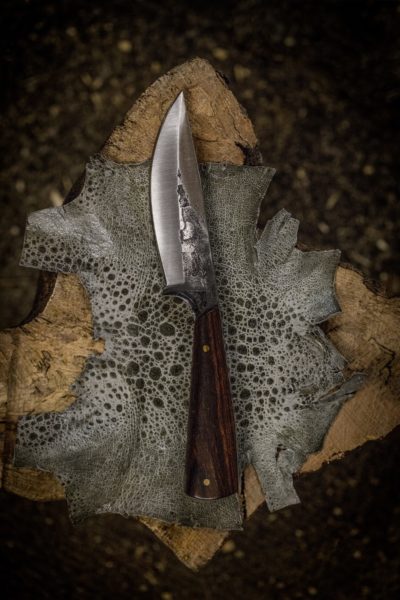 Tyrell Johnson is a newcomer to the art of knifemaking, but he's committed.