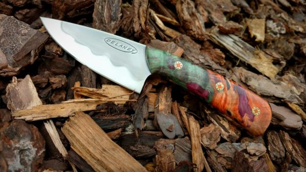 Jason Batdorf of Delaney Knives makes his own handle materials.
