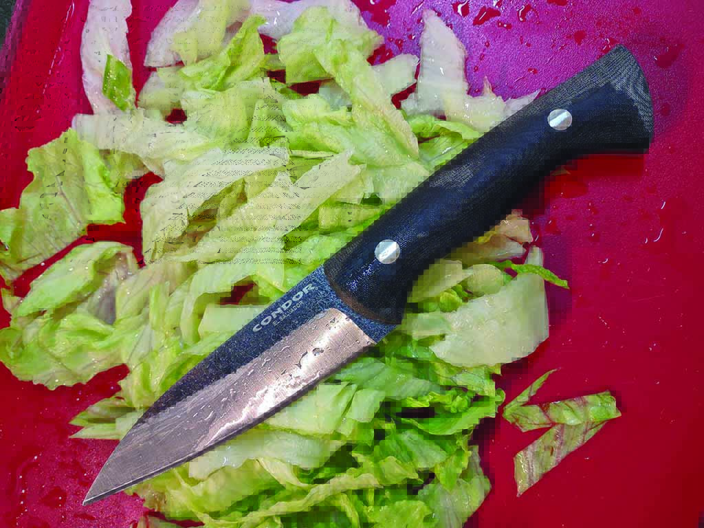 The Bush Slicer Sidekick from Condor Tool & Knife is a small, lightweight fixed blade designed to handle intricate food prep tasks similar to those paring knives address. It also functions as a stand-alone tool for bushcraft, as well as day hikes and such.