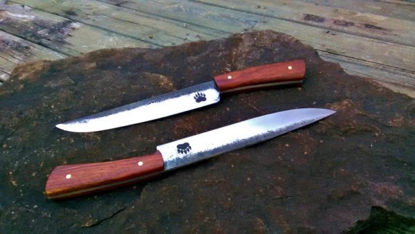 JD Edwards crafted this set of combat knives for two combat veteran brothers.
