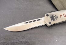 A ramped thumb slide switch actuates the blade, which deploys and retracts with quick, crisp action.