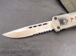 A ramped thumb slide switch actuates the blade, which deploys and retracts with quick, crisp action.