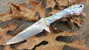 Ben Kabisch made this knife for a nurse who worked at night. She wanted something pretty and concealable.