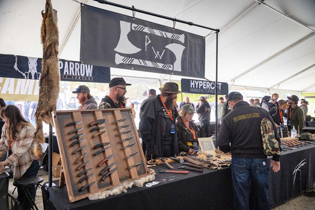 Located just inside the front entrance of CANCON Carolinas, the BTAC Invitational Knife Pavilion drew gun and knife enthusiasts alike.