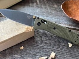 Benchmade Bugout Cutting Wood