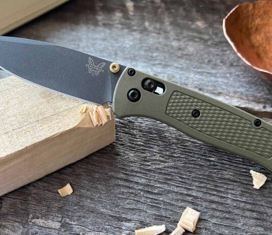 Benchmade Bugout Review: Getting A Handle On The EDC Icon Benchmade Bugout Cutting Wood