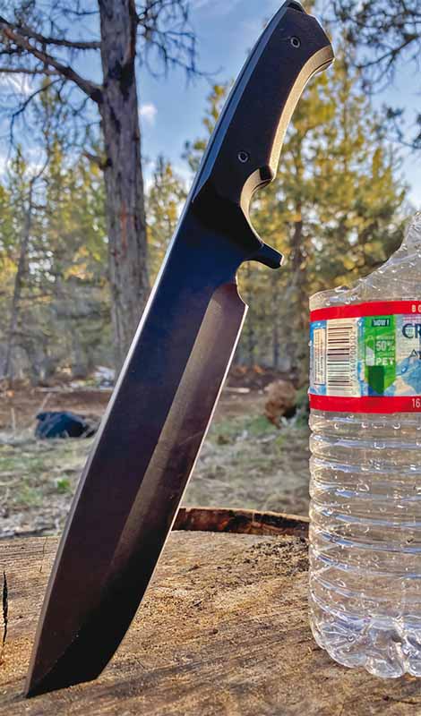 The Medford Knife & Tool Bonfire slashed through water-filled plastic bottles with more consistency than the other review blades