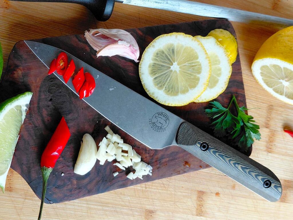 Garnish requires precision, and the White River/Liong Mah Utility Knife excelled at it.