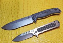 The author’s resulting “builds” of the Medford Knife & Tool’s TFF-4 (bottom) and the Architect Knives AK 5.5 (top) look good.