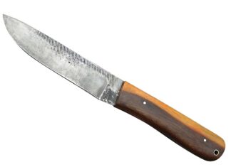 An old Nicholson file forged into a hard-working blade and a comely two-tone ironwood handle highlight the Bushcrafter from KSW Custom Knives.