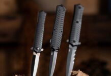 CRKT Xolotl (left) folder, OTF and fixed.