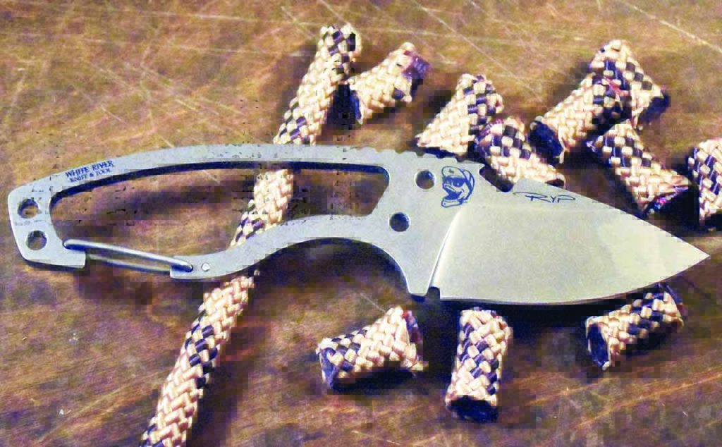 The author found the DPx Gear HEAT Hiker brutish in both looks and action, whipping through this 3/8-inch rappelling rope with nice, clean cuts from the CPM S30V stainless steel blade. The HEAT Hiker has by far the largest, most accommodating carabiner of the review knives.