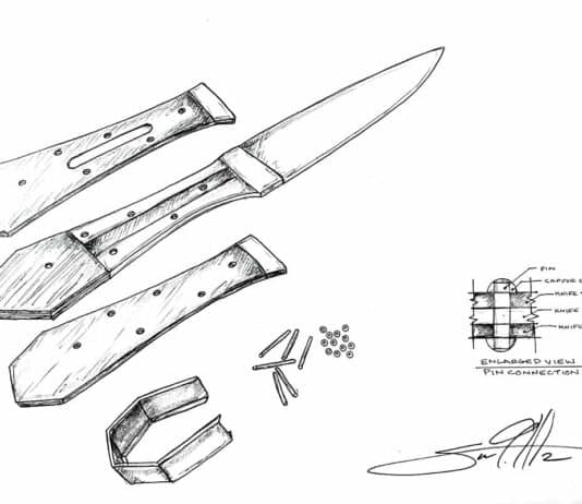 The construction assembly of the Carrigan Knife
