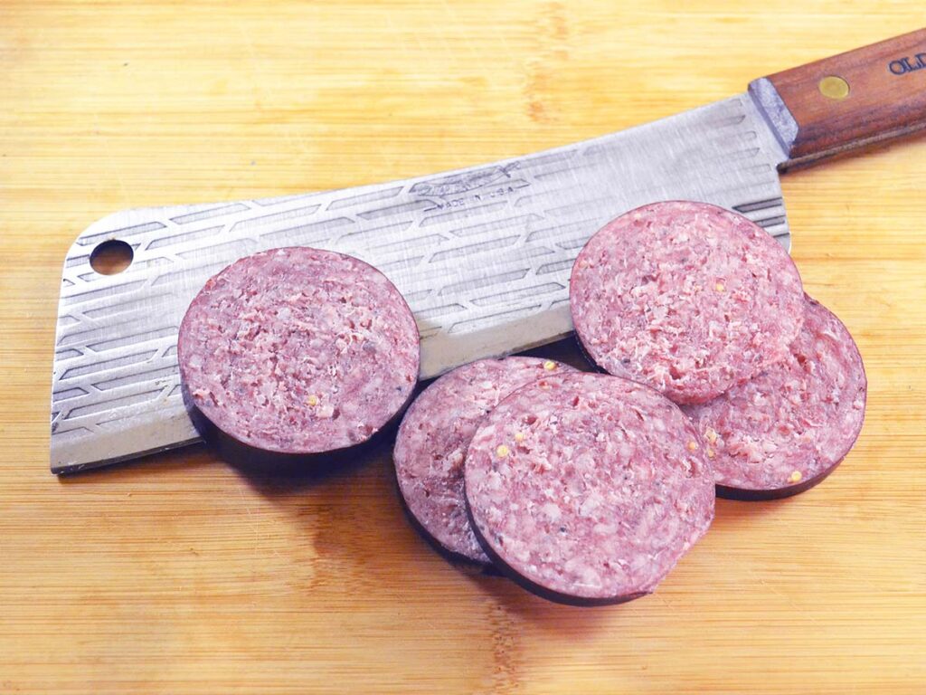 Chubs of hard summer sausage are what the Old Hickory 76 lives for.