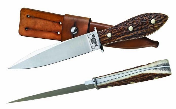 Nick Bachtel studied 19th-century great Michael Price's work to create a faithful reproduction of a Price-style gentleman’s bowie. Nick Bachtel studied 19th-century great Michael Price's work to create a faithful reproduction of a Price-style gentleman’s bowie.