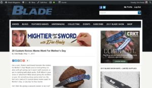 Those within the knife industry who want to try their hand at writing can query the managing editor at BLADE magazine for guest blog opportunities.