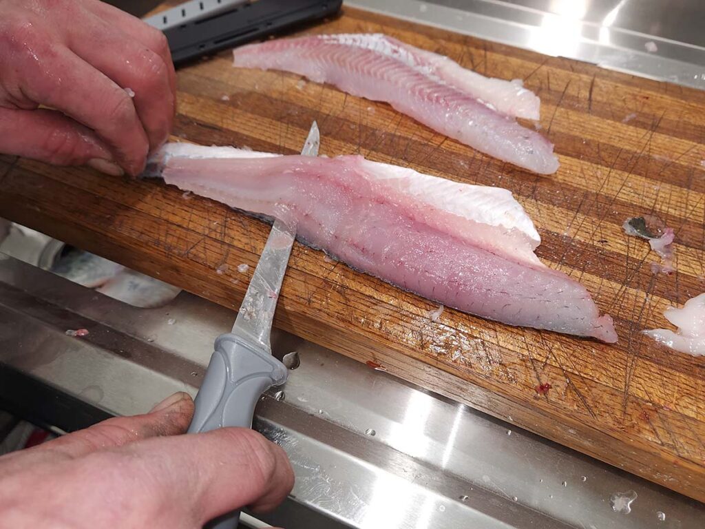 A good, sharp knife like the Smith’s Flex made it easy for the author to get clean fillets off the fish.