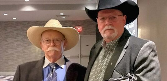 After being inducted earlier in the proceedings, Rick Dunkerley (right) inducted his good friend Harvey Dean (left).