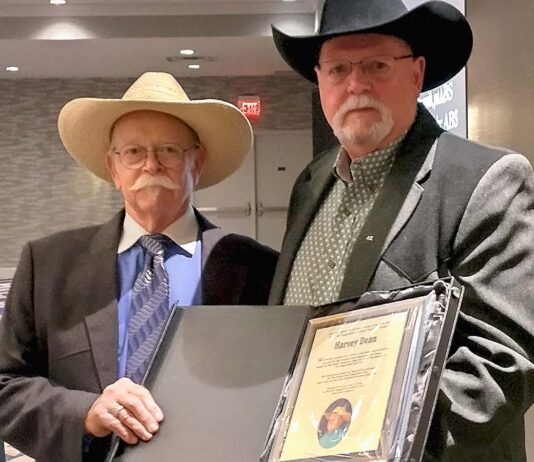 After being inducted earlier in the proceedings, Rick Dunkerley (right) inducted his good friend Harvey Dean (left).
