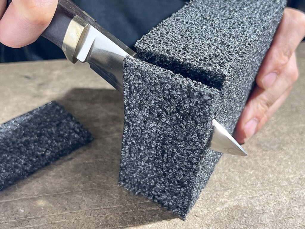 The convex-ground blade of the Fallkniven powers easily through most any medium. According to the author, “it is one of the sharpest cutting edges out there.”