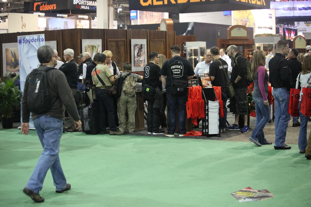 Knife retailers descended on the Spyderco booth during the 2014 SHOW Show.