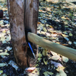 Cold Steel Trail Boss  cleanly splits the Oak log
