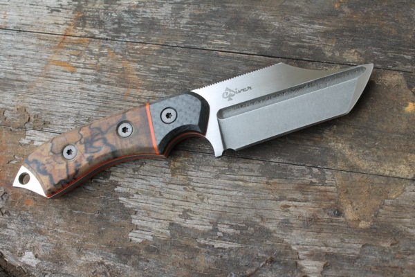 Dustin Driver of Driver Defense Knives enjoys the look of a fuller, especially when it ends in a bevel.