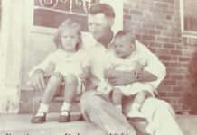 Taken in Wilmington, Delaware, in 1956, this image shows a young Bob Loveless with his two daughters, 1-year-old Robin at right and 3-year-old Alison at left.