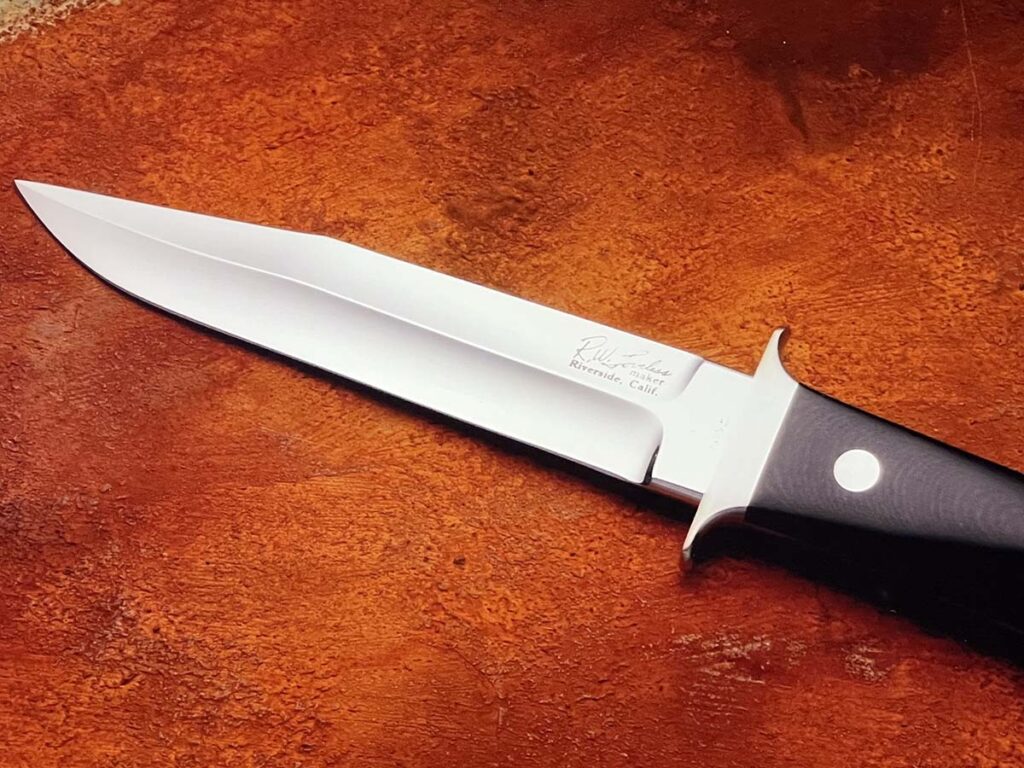 Bob also cultivated a relationship with his one-time landlord, Dr. Dixon. He rented a house from Dixon and subsequently bought it. He made knives that Dixon collected, even naming a fighter style after his friend, this one with the Loveless signature logo. (John Denton image)