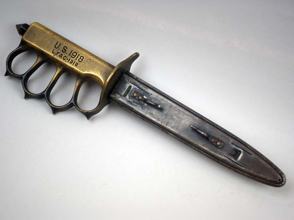 Many think of the M1918 as the quintessential World War I trench knife, though the variant didn't see action in that conflict, adopted too late. Based on the French M1916 Avenger, it was meant to replace the 1917 and early 1918 variants, which were found inadequate. (Les George image)