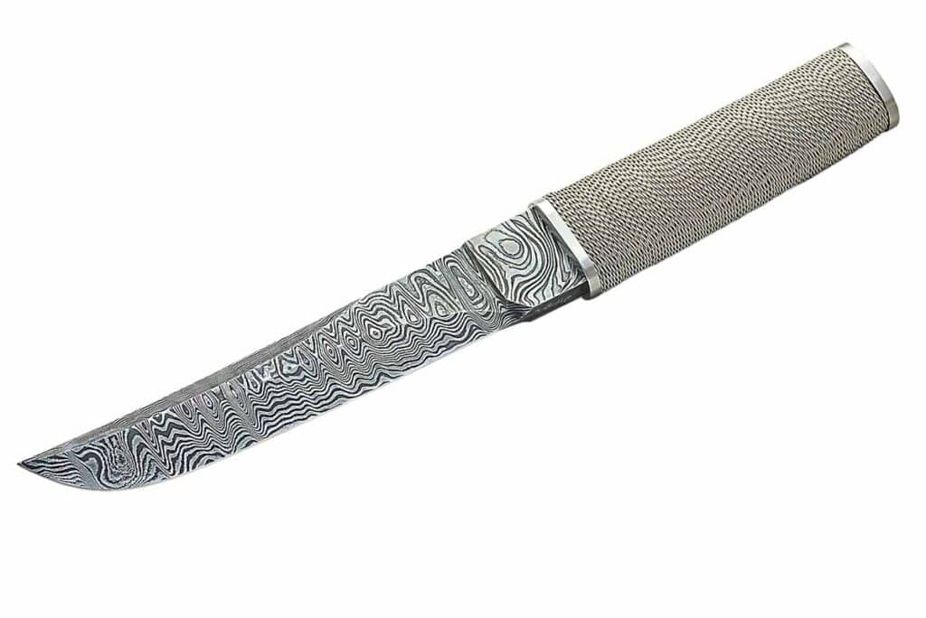 Tom Haslinger Damascus Kissaki-Moroha Tanto