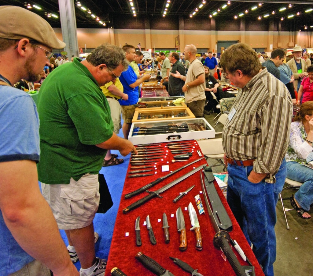 Blade Magazine original photo, custom knife show.