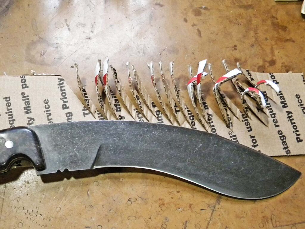 The cardboard slices curled from the edge geometry but resulted in no slowing down of the edge.
