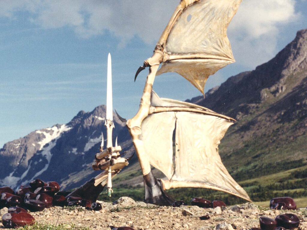 For a project that may take months or years to complete, be sure you cover the bases as much as you think is possible. One of the author’s longer-term projects is his famed Chugach Dragon. Commissioned to make a sword “capable of slaying a dragon,” he not only built the sword, he also made a "dragon" from whalebones and caribou hides. (Weyer International image)