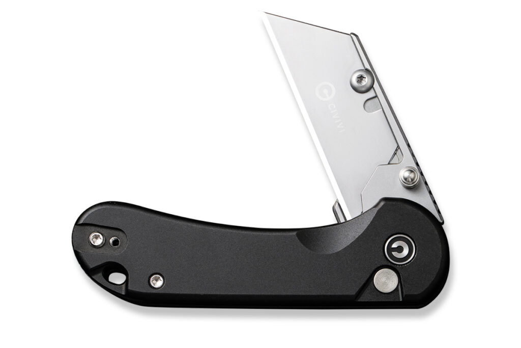 For the garage, the author suggests a factory utility knife of the replaceable-blade variety such as the Civivi Elementum.