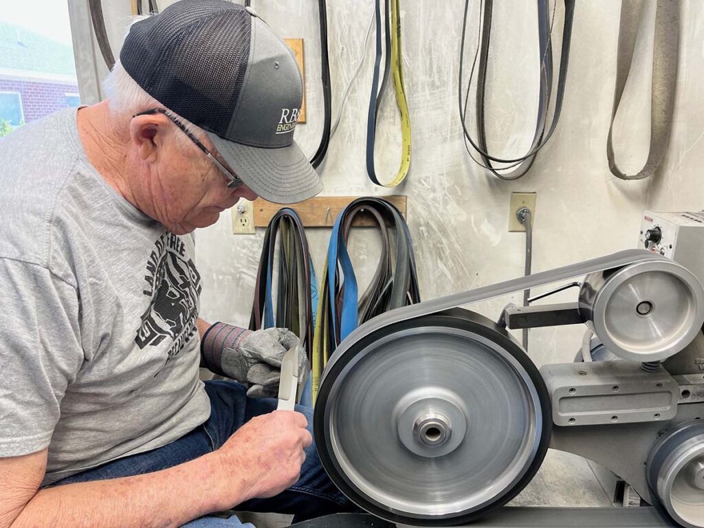 According to the columnist, Johnson is particular about the wheel diameter in crafting each of his knives, matching them specifically to the style he’s working on. (Steve Johnson image)