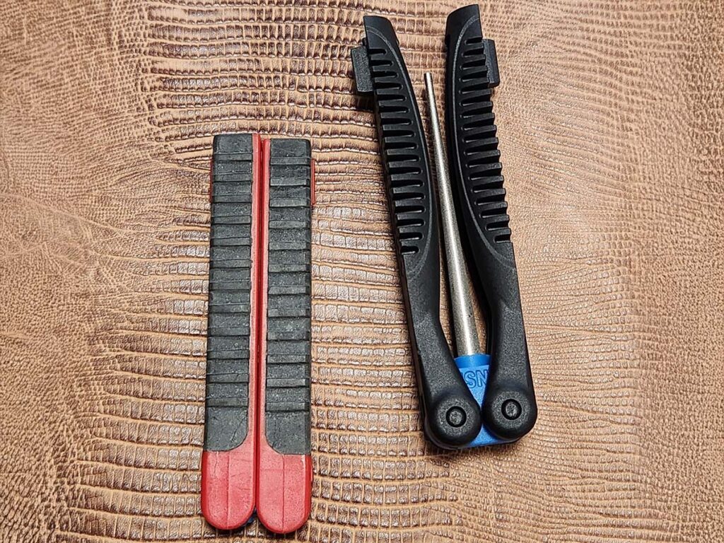 A downside to the new Lansky folding sharpener is that it isn’t as compact as the older Lansky design (right).