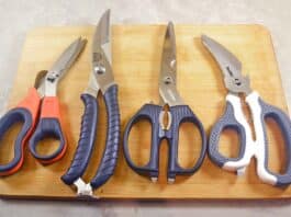 Gerber Vital Take-A-Part Shears, Outdoor Edge Game Shears, Kershaw Taskmaster Shears and Smith’s Edgesport Bait & Game Shears.