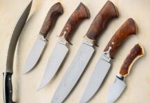 A set of five test knives by Christopher Moss passed muster and earned the Asheboro, North Carolina, resident his ABS journeyman smith rating during BLADE Show ’25.(SharpByCoop image)