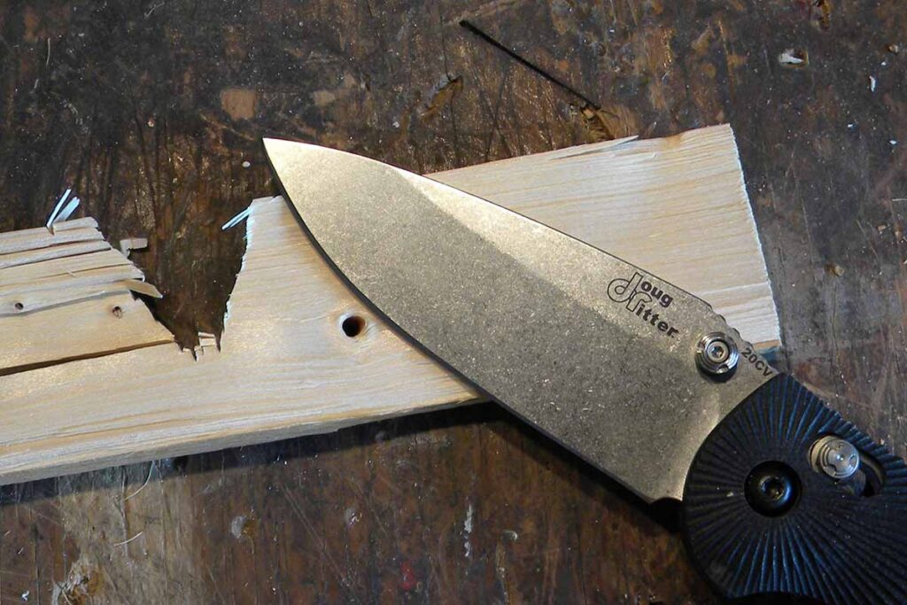 The knife excelled at thick cuts in the two-by-four.