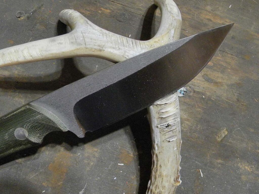 After being whacked into the antler 30 times, the edge emerged (far left) with no chips or rolling—a sign of excellent heat treatment.